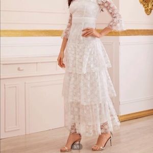 SHEIN white lace bridal dress size S